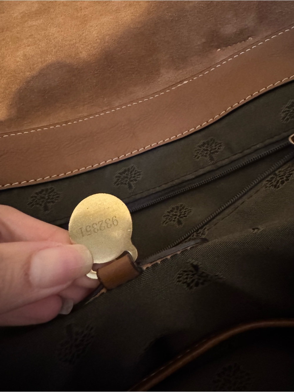 Mulberry Brown Leather Satchel with Gold Hardware - Picture 10 of 13